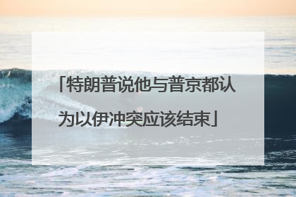 特朗普说他与普京都认为以伊冲突应该结束